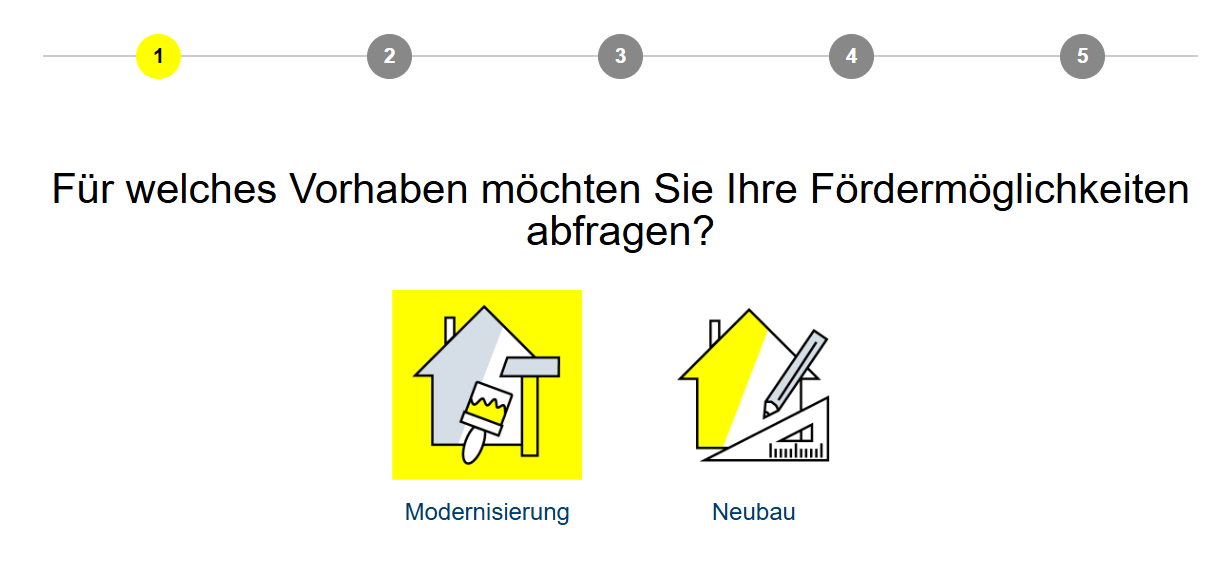 Fördermittelabfrage - Modernisierung oder Neubau