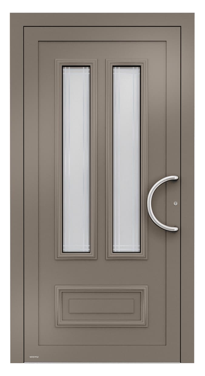 WERU ATRIS Aluminium-Haustür Klassik Modell H10315 in Beigegrau