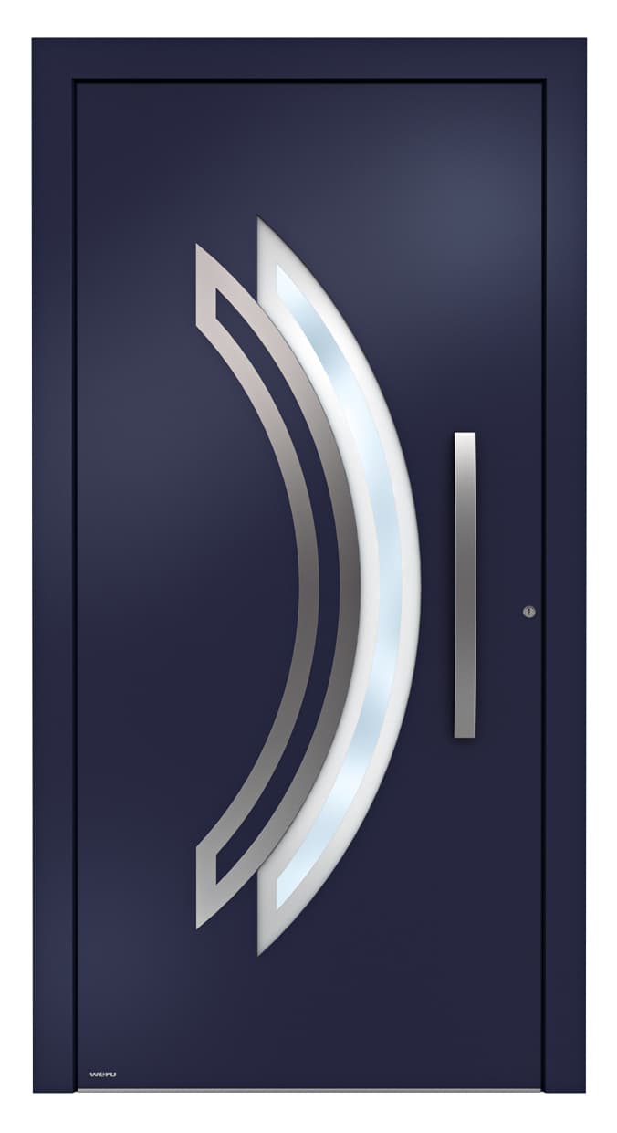 WERU ATRIS Aluminium-Haustür Modern Modell H11029 in Stahlblau