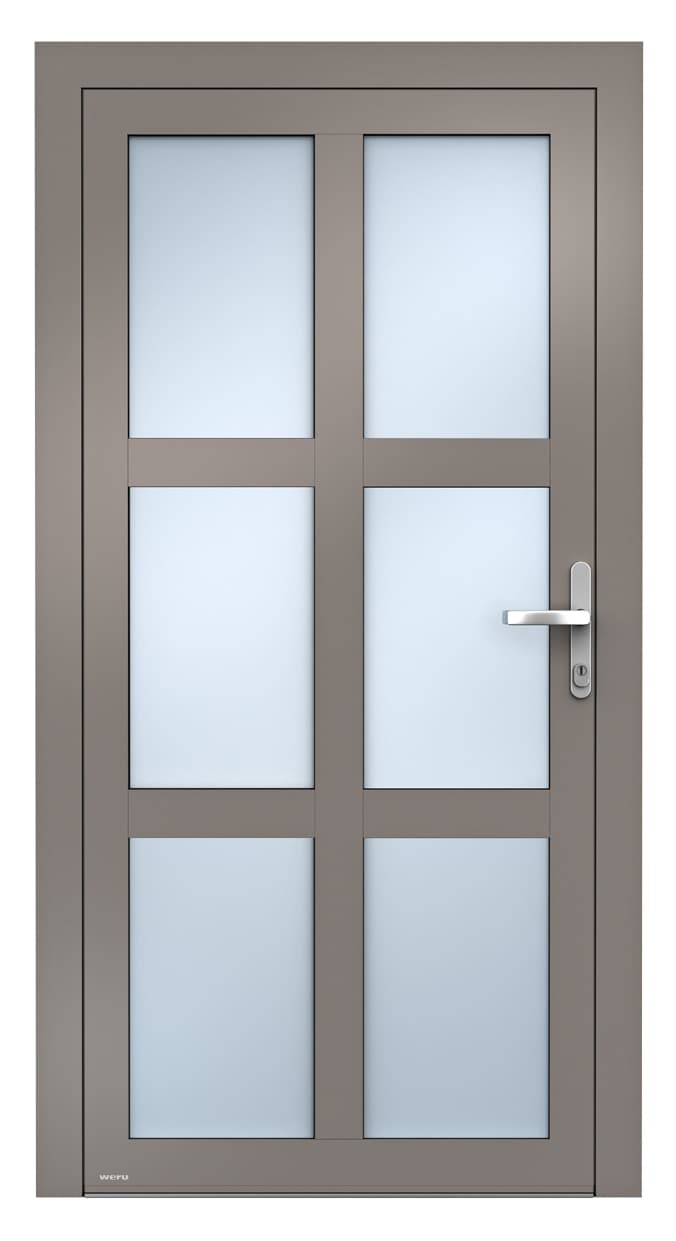 WERU ATRIS Aluminium-Haustür Vario Modell H00021-K in Beigegrau Satinato