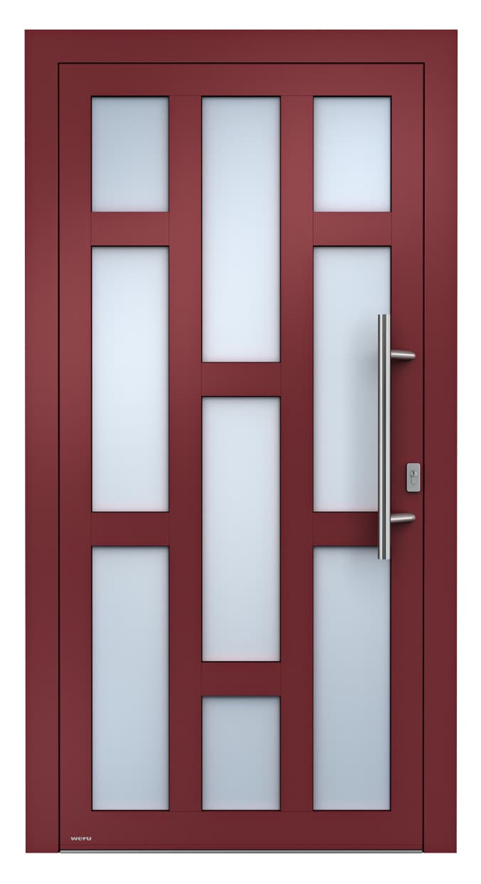 WERU ATRIS Aluminium-Haustür Vario Modell H00222-K in Weinrot