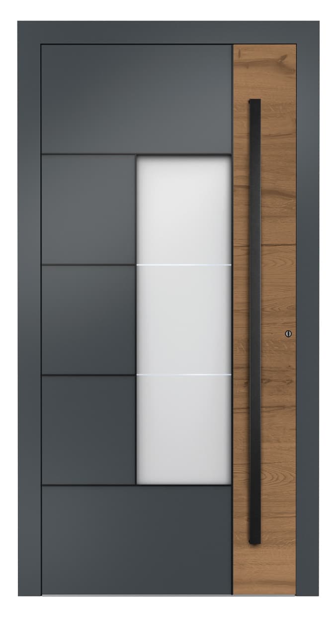 WERU ATRIS Aluminium-Haustür Modern Modell H11092 mit Wildeiche sandgestrahlt