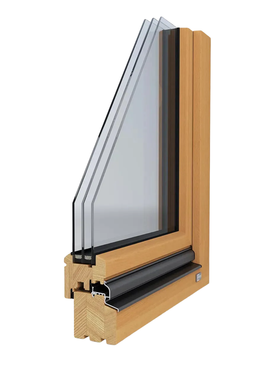 Natürliche Holz-Fenster in verschiedenen Designs, nachhaltig und wärmedämmend, auch mit Aluminium-Vorsatzschale erhältlich