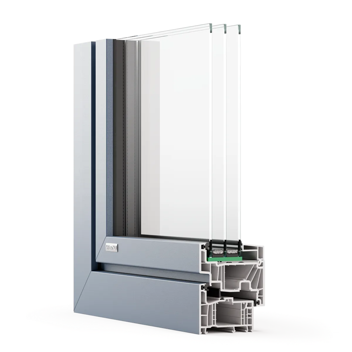 Moderne Kunststoff-Fenster WERU Impreo in verschiedenen Ausführungen, energieeffizient mit Aluminium-Vorsatzschale