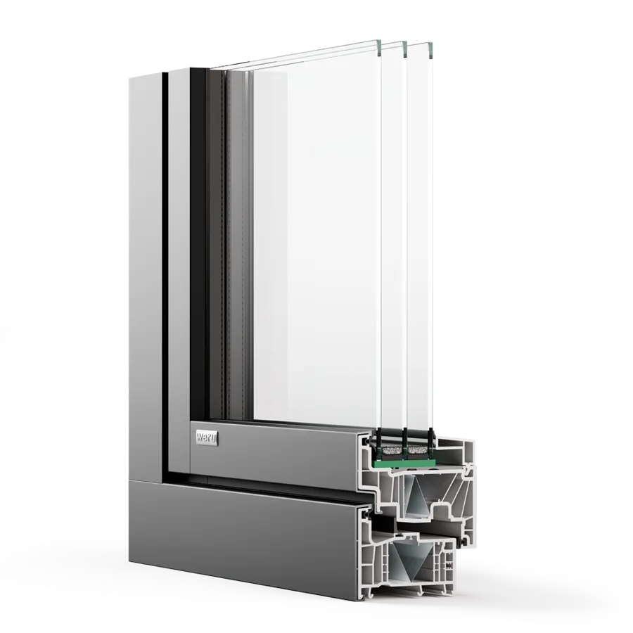 Kunststoff-Aluminium-Fenster WERU IMPREO-top Profilschnitt