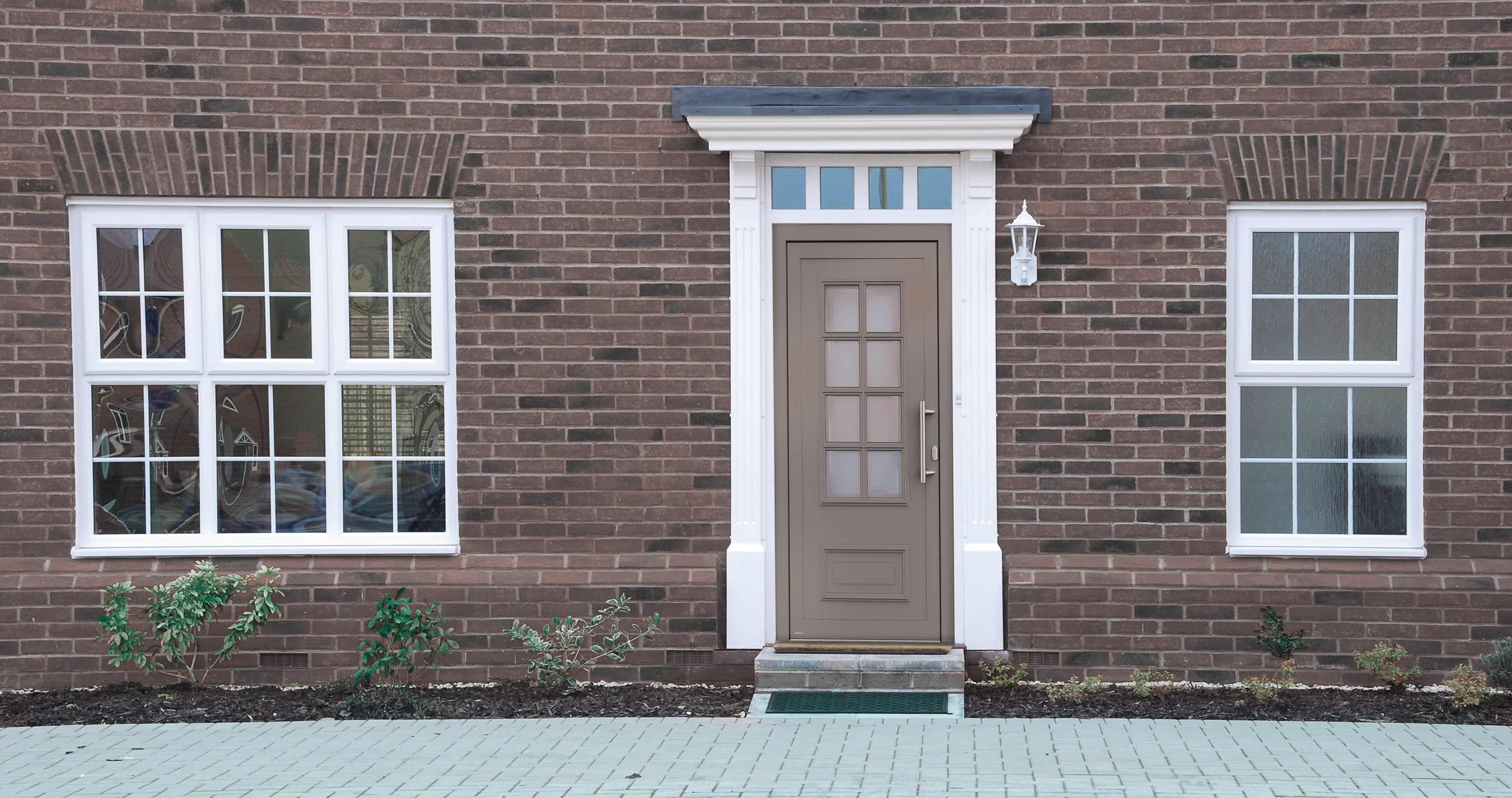 WERU ATRIS Aluminium-Haustür Modell H10878 in Beigegrau