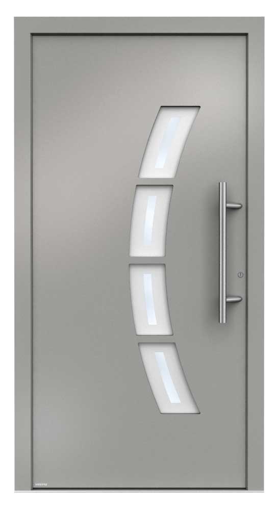 WERU Amenta Kunststoff-Haustür Modell H10123-G in Silbergrau Perlstruktur