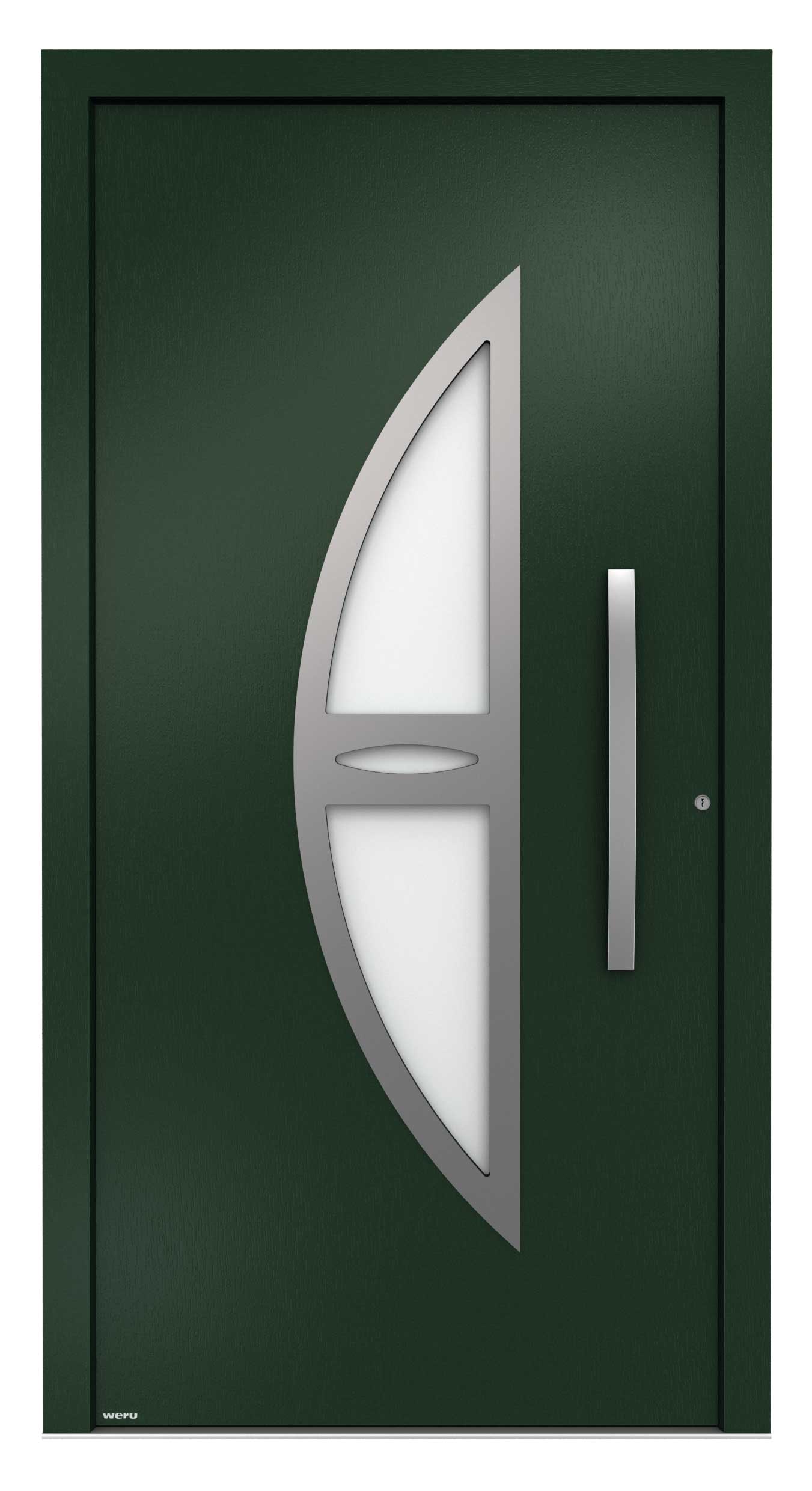 WERU Amenta Kunststoff-Haustür Modell H10127-G in Dunkelgrün Holzstruktur