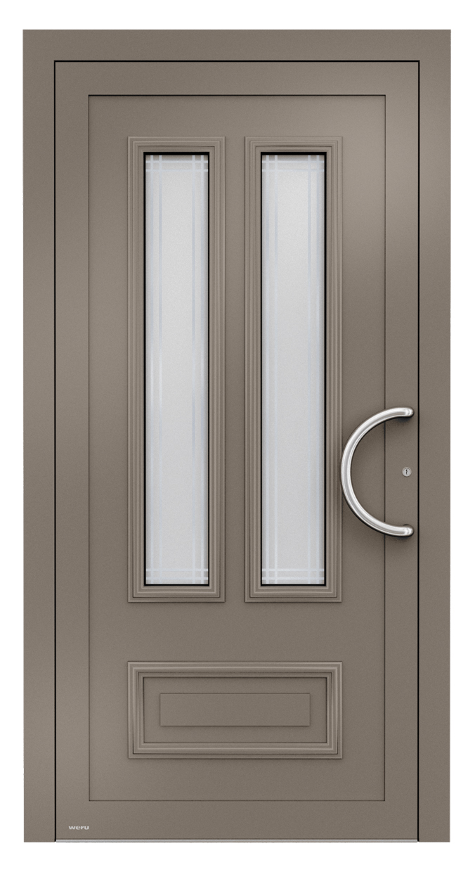 WERU ATRIS Aluminium-Haustür Klassik Modell H10315 in Beigegrau