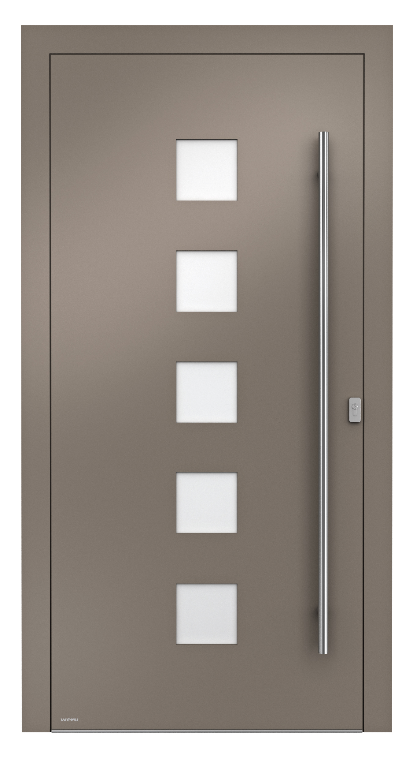 WERU ATRIS Aluminium-Haustür Modern Modell H10125 sandgestrahlt