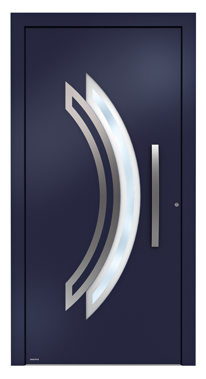 WERU ATRIS Aluminium-Haustür Modern Modell H11029 in Stahlblau