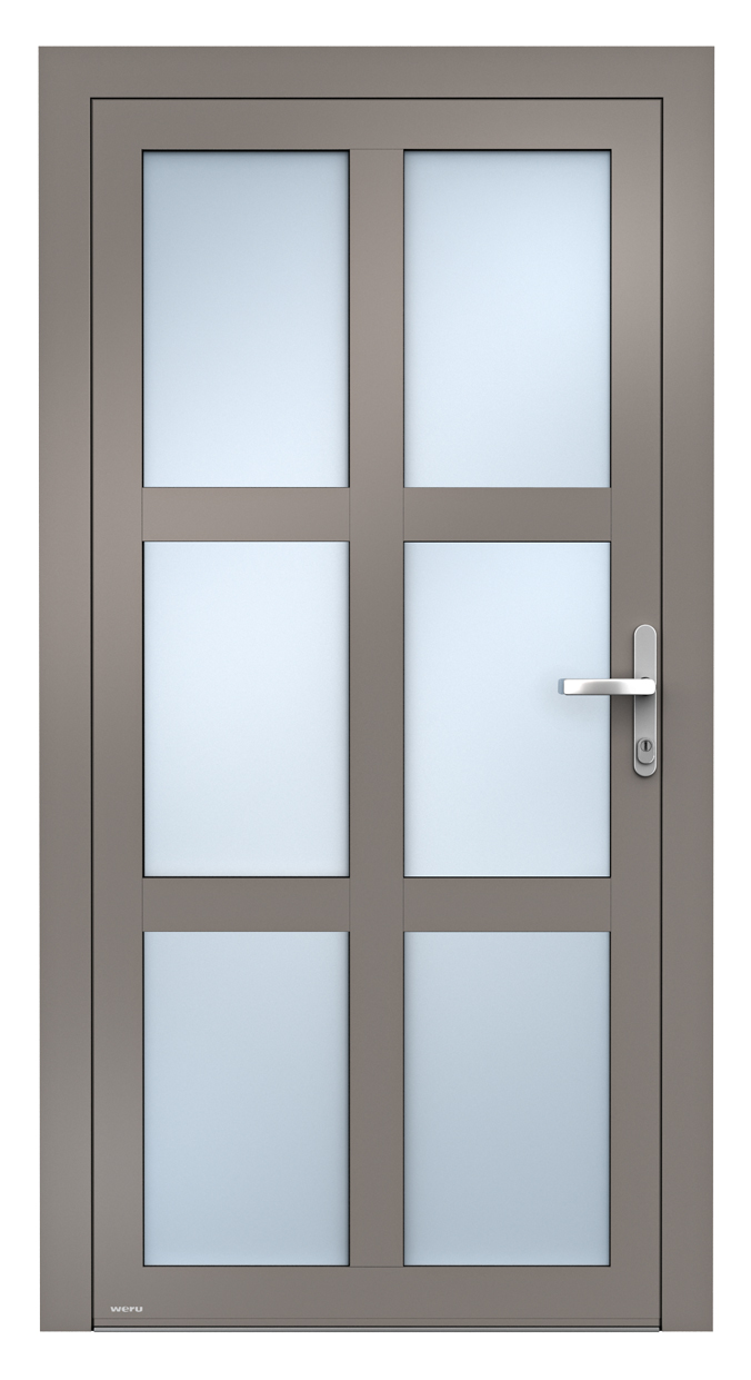 WERU ATRIS Aluminium-Haustür Vario Modell H00021-K in Beigegrau Satinato