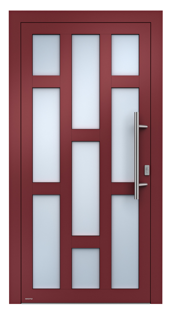 WERU ATRIS Aluminium-Haustür Vario Modell H00222-K in Weinrot
